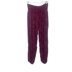 Hinano Tahiti Magenta Pink Red Elastic Waist Crop Pants Women’s Small Medium